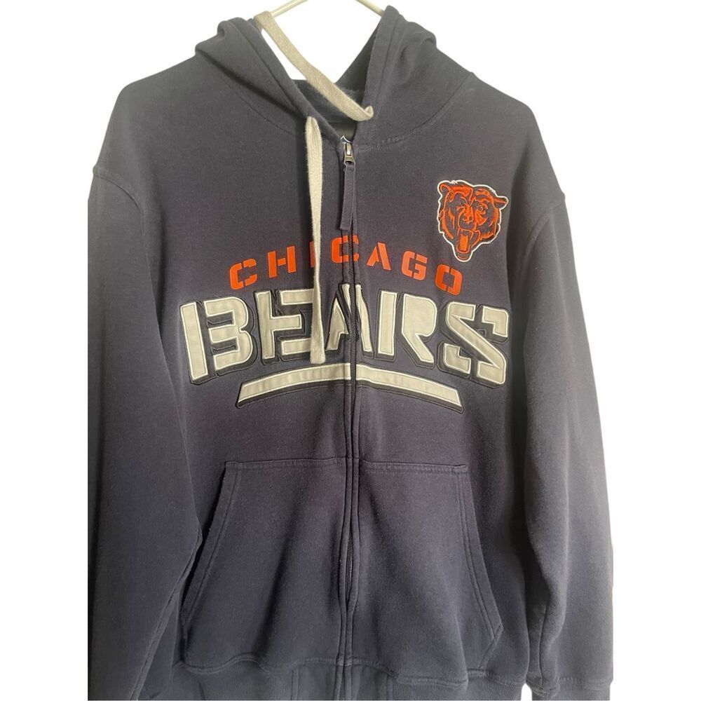 GIII Mens Black Chicago Bears NFL Team Apparel Full Zip Warmup‎ Jacket XL